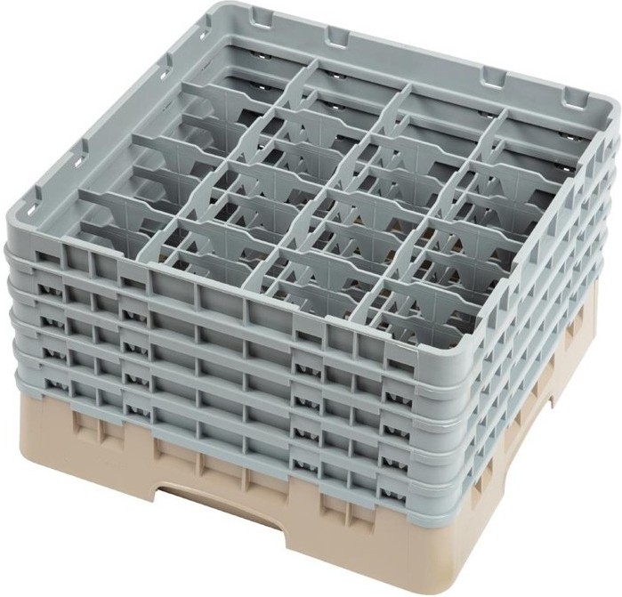  Cambro Gl&auml;sersp&uuml;lkorb beige mit 16 F&auml;chern max Glash&ouml;he 25,7cm 