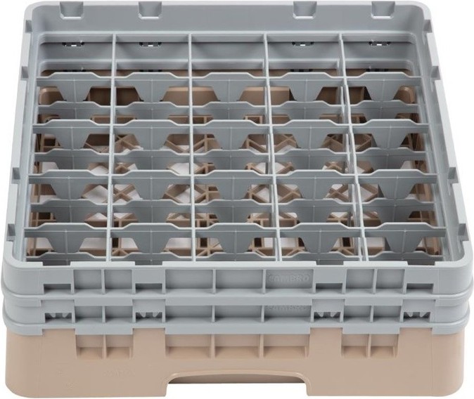 Cambro Gl&auml;sersp&uuml;lkorb beige mit 25 F&auml;chern max Glash&ouml;he 13,3cm 