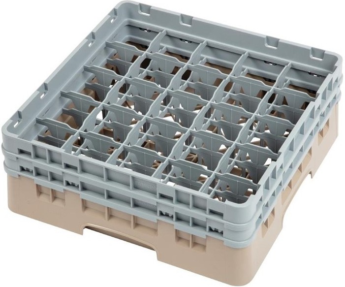  Cambro Gl&auml;sersp&uuml;lkorb beige mit 25 F&auml;chern max Glash&ouml;he 13,3cm 