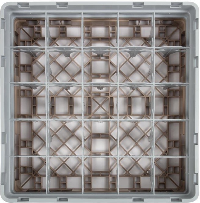  Cambro Gl&auml;sersp&uuml;lkorb beige mit 25 F&auml;chern max Glash&ouml;he 13,3cm 