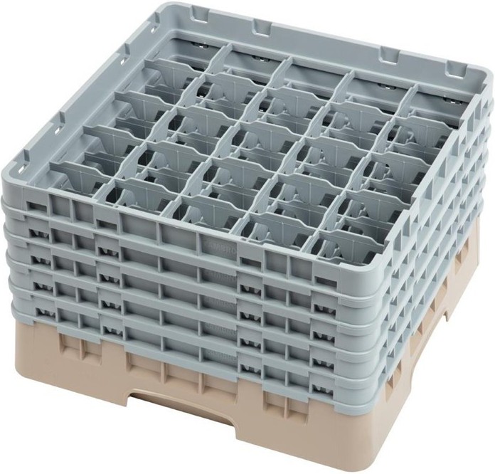  Cambro Gl&auml;sersp&uuml;lkorb beige mit 25 F&auml;chern max Glash&ouml;he 25,7cm 