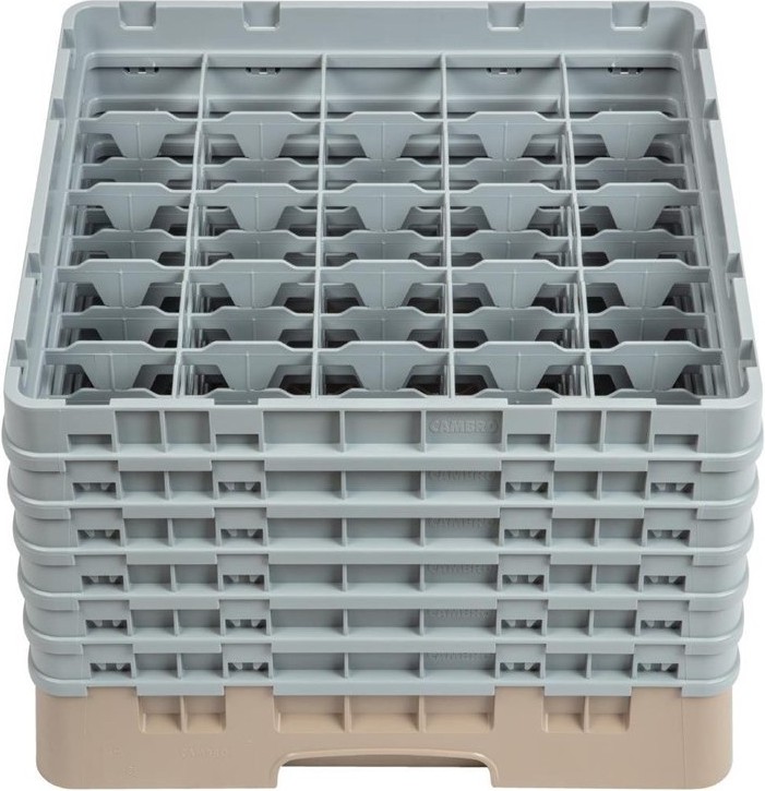  Cambro Gl&auml;sersp&uuml;lkorb beige mit 25 F&auml;chern max Glash&ouml;he 29,8cm 