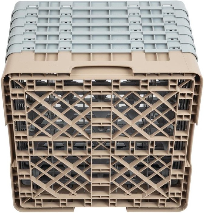  Cambro Gl&auml;sersp&uuml;lkorb beige mit 25 F&auml;chern max Glash&ouml;he 29,8cm 