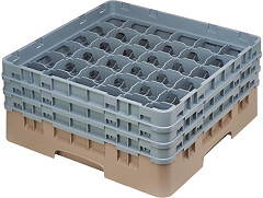  Cambro Gl&auml;sersp&uuml;lkorb beige mit 36 F&auml;chern max Glash&ouml;he 17,4cm 